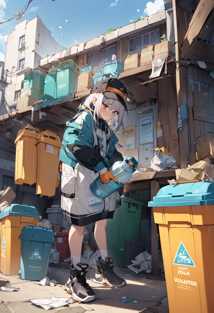 Some guyasterpiece, Highest quality, ,20th Generation、Keeping solid waste containers in various locations.Volunteer Activities、A Kind World、