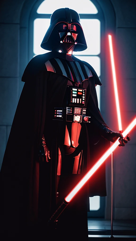 Darth Vader　Women&#39;s body types　Black Leather Gloves　Cape　Lightsabre　Darth Vaderマスクを顔に
