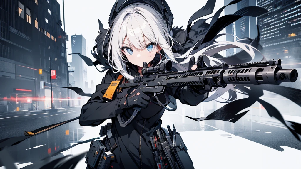 A girl holding a gun
