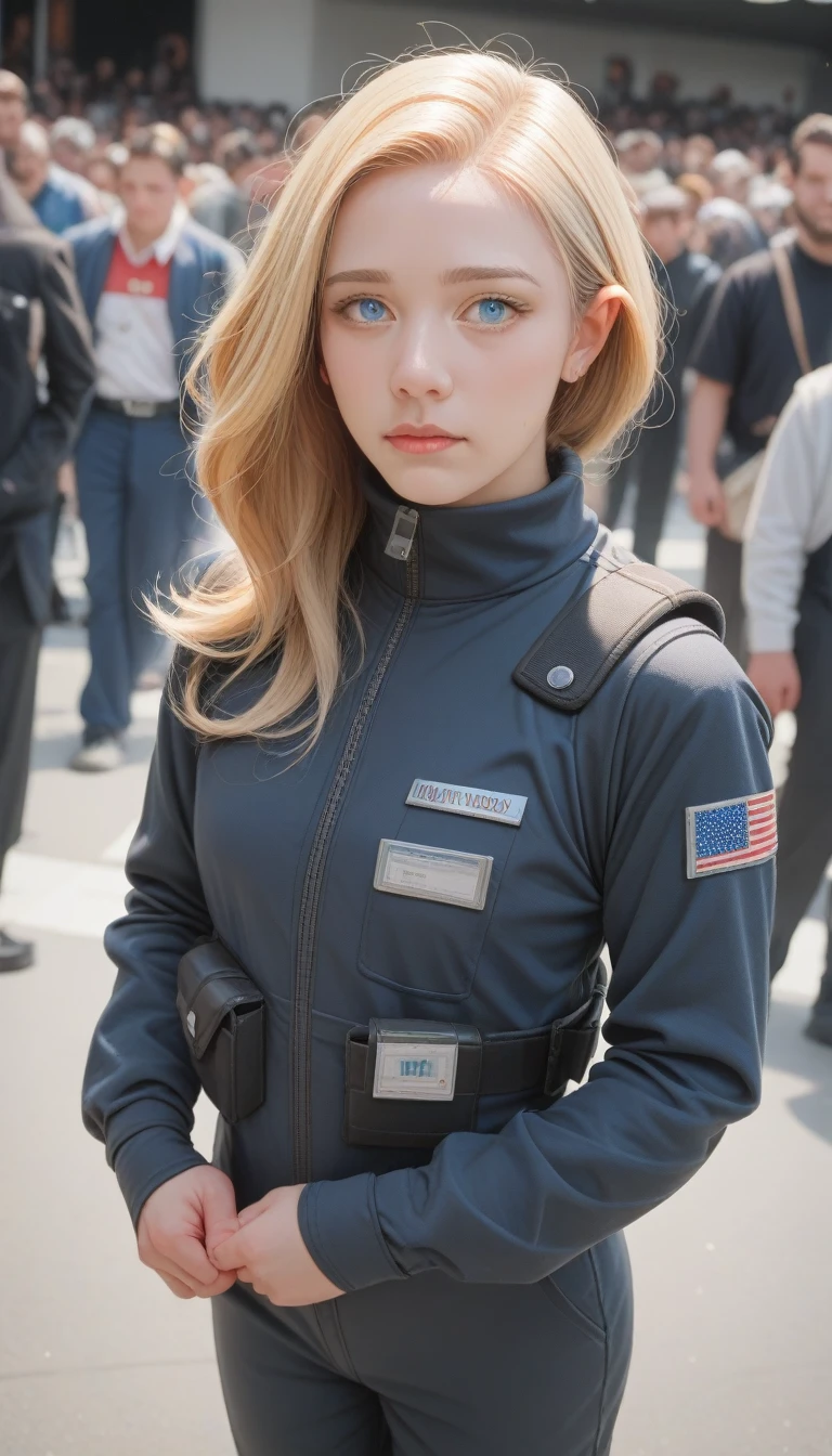 score_9_up, score_8_up, score_7_up, Alien biomechanics in a stealth suit,, Blonde, blue eyes, masterpiece, is attractive, Looking at the audience