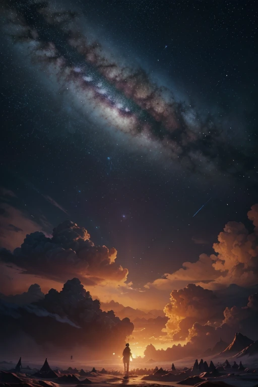work of art, best qualityer, Extremely detailed CG 8k unity wallpaper, kirigami, (face detailed) Bright sky nebula