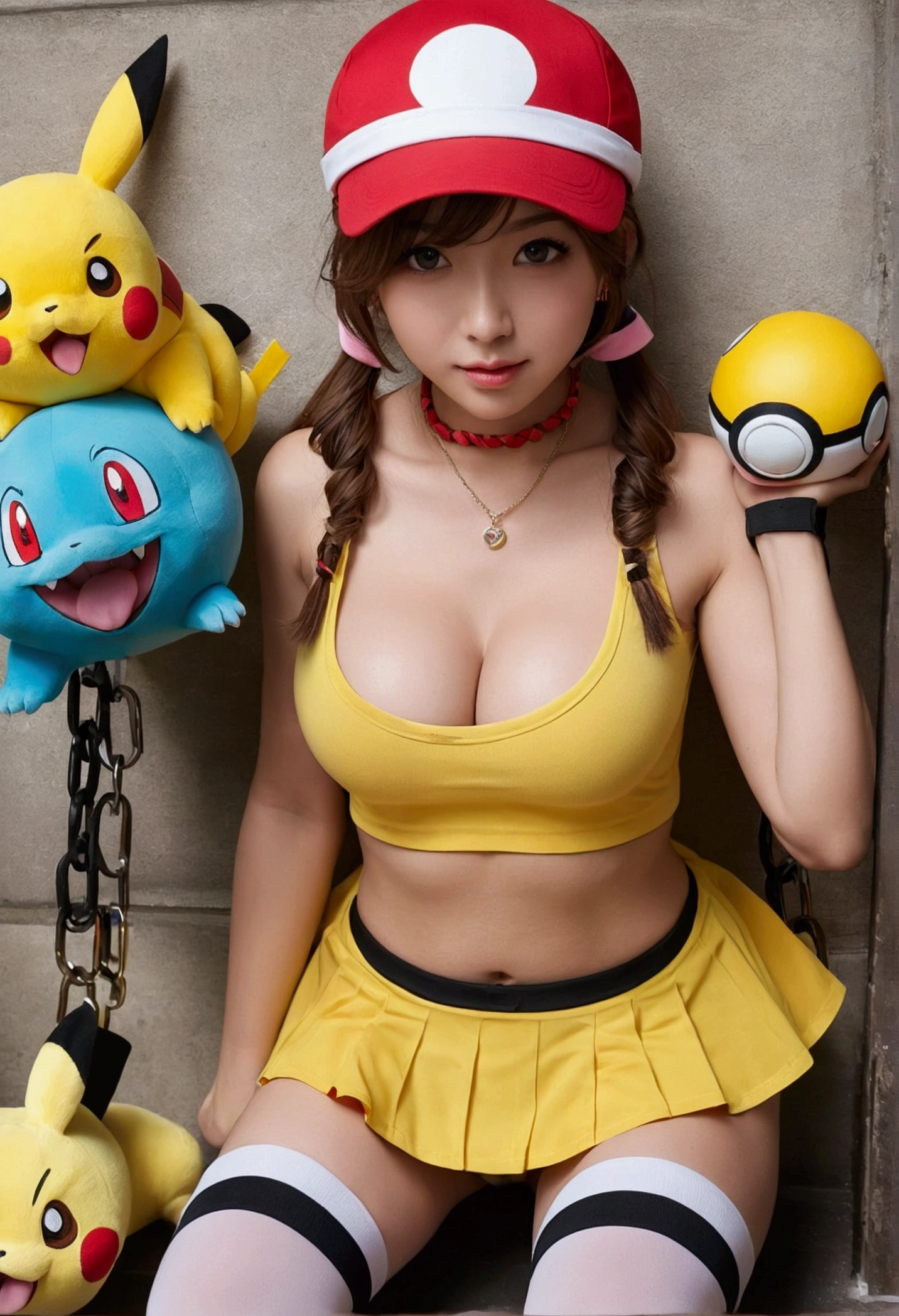 let&#39;s go、big tits milf、big tits milf、gran MILF、supermodel physique、perfect body、Perfect clear skin、surreal、Hyperrealism、photorealistic、super quality、masterpiece、high quality、beautiful、Cara sexy、Beautiful、slightly tight、fit、supermodel physique、3/4 body view、sexy waist、sexy hips、perfect legs、thigh gap、towards the camera、rosa(Pokémon)、1 girl、Alone、shackles、double odango、bun hair、visor cap、Brown hair、blush、Yellow skirt、shackles、Leggings negros、black stockingonster ball print,,.... sucking a cock
