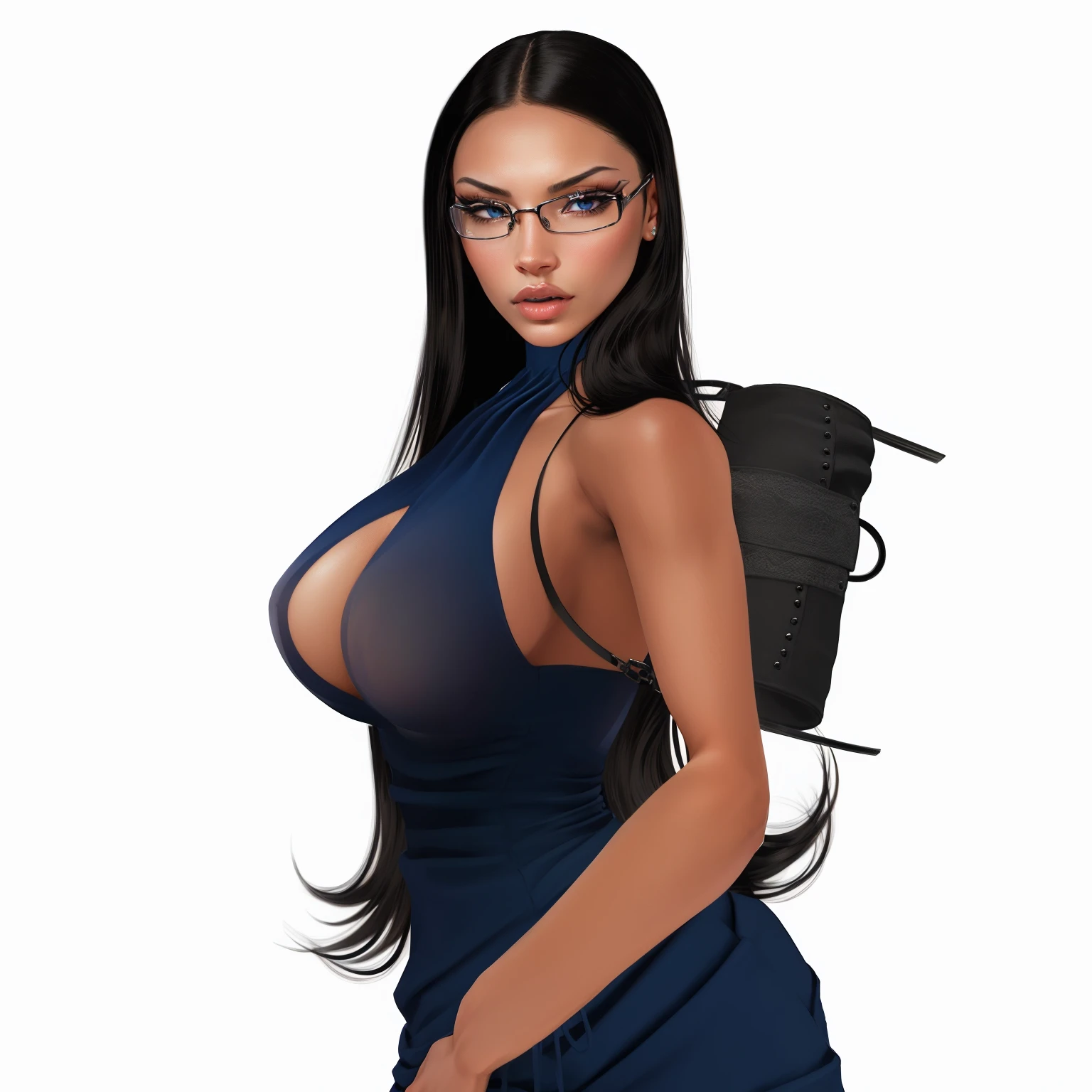 (masterpiece), (best quality), (ultra-detailed), ((masterpiece)) ((best quality)) ((ultra-detailed)) arafed woman in a blue dress and glasses posing for a picture, upper body avatar, imvu, second life avatar, glamor profile pose, full body shot close up, digital art. @mariomaniacdude, digital art of an elegant, glamorous tifa lockheart, female full body, full body close-up shot, smooth in _ the background