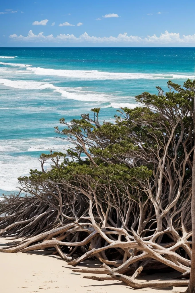 trees that have been washed up on the beach by the ocean, unfinished roots of white sand, incredibly beautiful, by Richard Gruelle, beach trees in the background, breath taking, breath taking beautiful, driftwood, enigmatic natural beauty, beautiful and ominous, gnarly trees, stunning photograph, old trees, surreal!!!, beautiful! coherent!, unbelievably beautiful, stunning sight