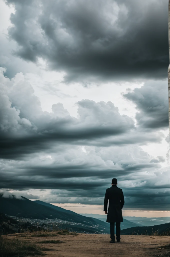 A person watching a cloudy day 