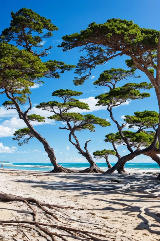 trees that have been washed up on the beach by the ocean, unfinished roots of white sand, incredibly beautiful, by Richard Gruelle, beach trees in the background, breath taking, breath taking beautiful, driftwood, enigmatic natural beauty, beautiful and ominous, gnarly trees, stunning photograph, old trees, surreal!!!, beautiful! coherent!, unbelievably beautiful, stunning sight