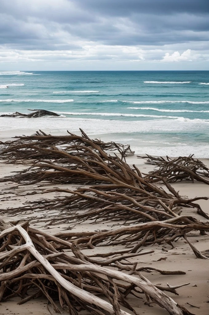 trees that have been washed up on the beach by the ocean, unfinished roots of white sand, incredibly beautiful, by Richard Gruelle, beach trees in the background, breath taking, breath taking beautiful, driftwood, enigmatic natural beauty, beautiful and ominous, gnarly trees, stunning photograph, old trees, surreal!!!, beautiful! coherent!, unbelievably beautiful, stunning sight