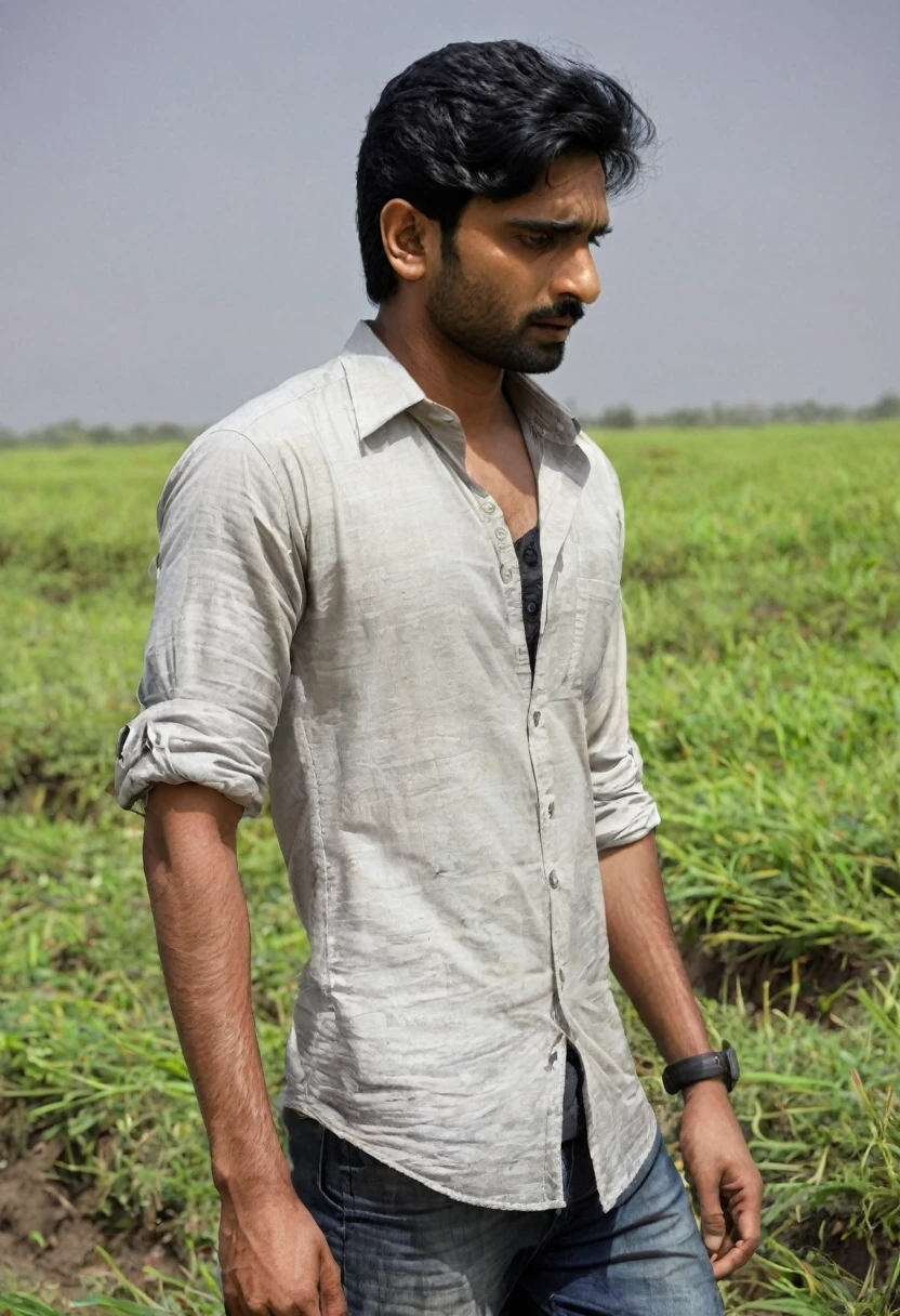 Aadhidev wanders a war-torn battlefield, grieving the loss of his family.