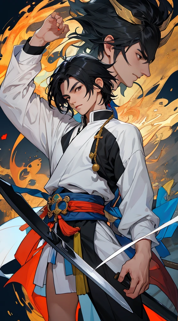 male, Black Hair, youth, Taoist priest, Swordsman, Kashan, upright, 