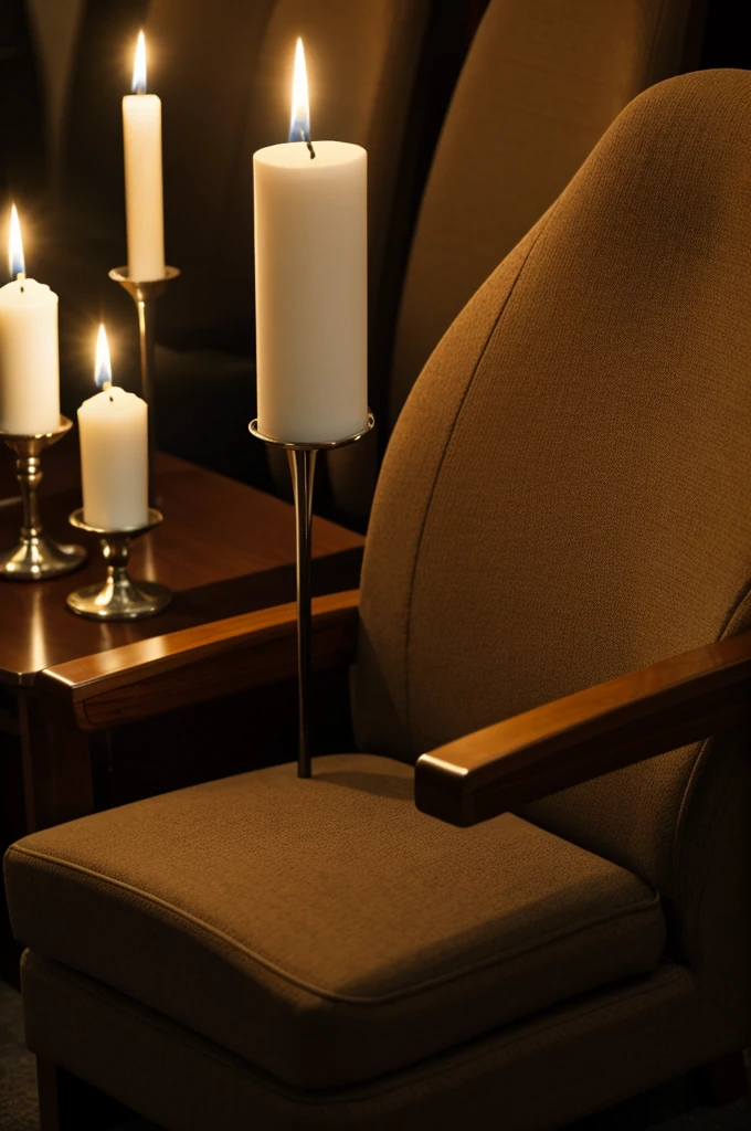 Closeup of a prophet seating close to a candle