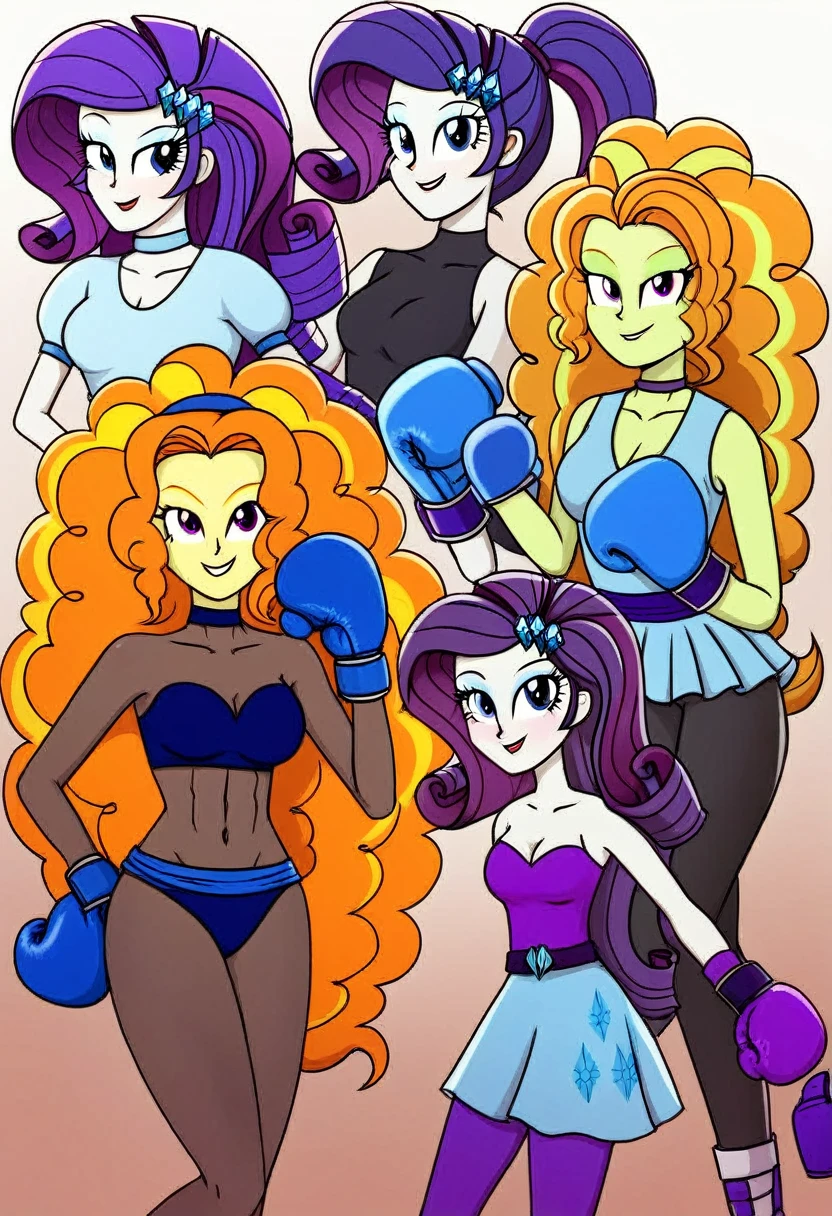 Eqg  angrybadagio   at a school in  in bodystocking   boxing rarity 