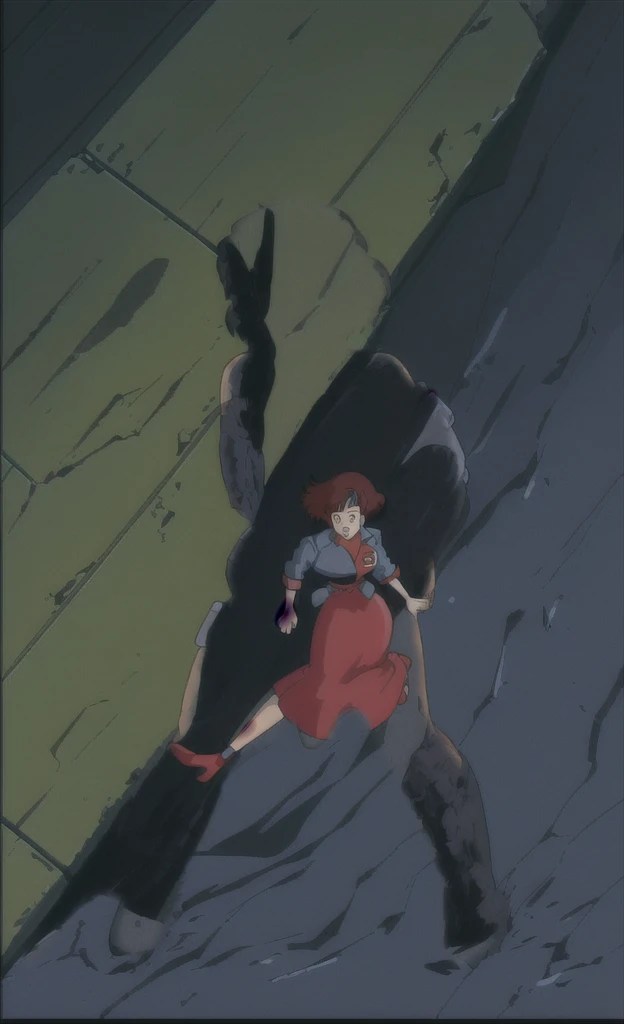 90s anime black skinned women with short black hair wearing a swat gear