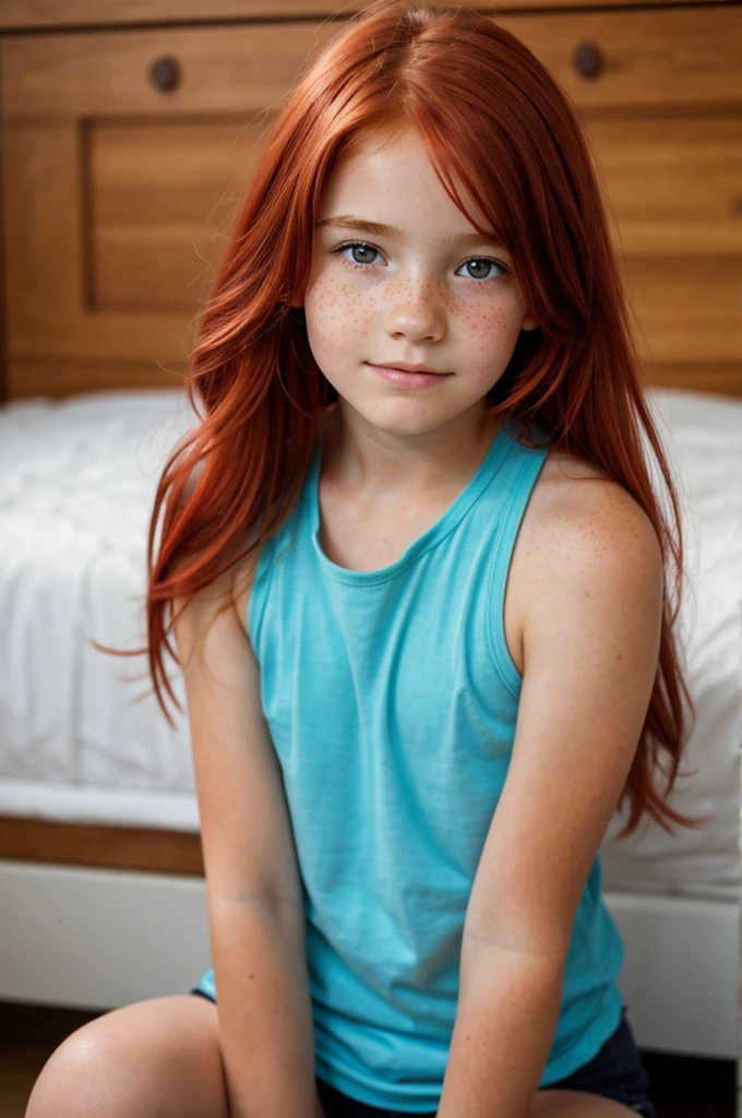 A pretty  girl, red hair, freckles