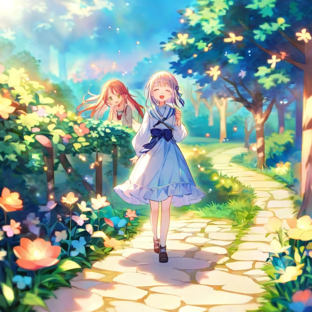 Parting with a friend at the crossroads、Girls walking their own paths
