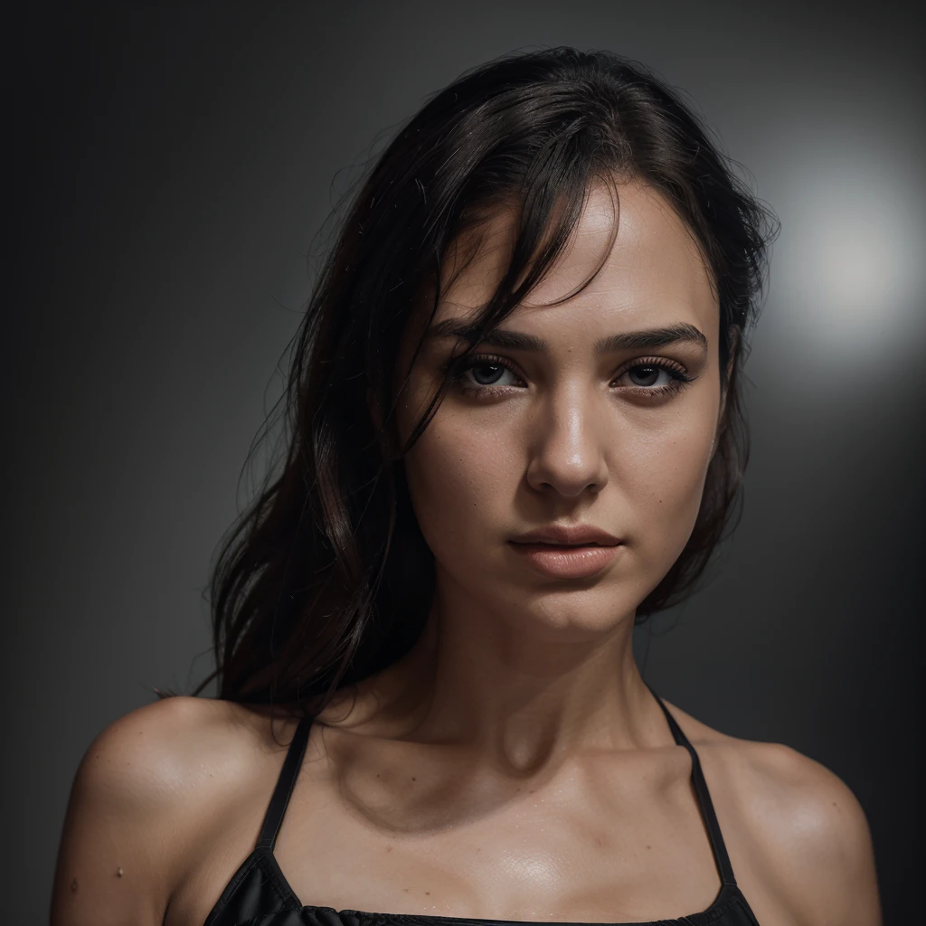 Arafed woman in black bikini posing for a photo., photoBeautiful realistic face, digital art portrait, Realistic studio portrait, hyperBeautiful realistic face, realistic female portrait, Realistic digital painting, Gal Gadot sexy painting, portrait digital art, digital portrait, Digital illustration portrait, Sensual digital painting, Realistic digital art, digital oil painting with airbrush, Beautiful realistic face