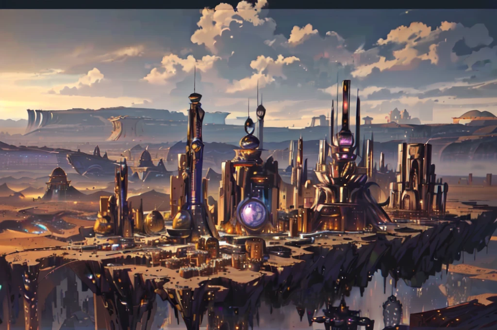 futuristic city in the middle of a desert with mountains in the background, big and structured valhalla city, ancient sci - fi city, huge futuristic temple city, anime concept hdr anime macmanus, epic 8 k hd anime shot, in front of a fantasy city, intricate ornate anime cgi style, in fantasy sci - fi city, fantasy capital city, ancient steampunk city，futuristic city in the middle of a desert with mountains in the background, big and structured valhalla city, ancient sci - fi city, huge futuristic temple city, anime concept hdr anime macmanus, epic 8 k hd anime shot, in front of a fantasy city, intricate ornate anime cgi style, in fantasy sci - fi city, fantasy capital city, ancient steampunk city