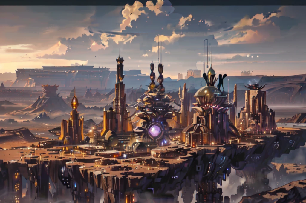 futuristic city in the middle of a desert with mountains in the background, big and structured valhalla city, ancient sci - fi city, huge futuristic temple city, anime concept hdr anime macmanus, epic 8 k hd anime shot, in front of a fantasy city, intricate ornate anime cgi style, in fantasy sci - fi city, fantasy capital city, ancient steampunk city，futuristic city in the middle of a desert with mountains in the background, big and structured valhalla city, ancient sci - fi city, huge futuristic temple city, anime concept hdr anime macmanus, epic 8 k hd anime shot, in front of a fantasy city, intricate ornate anime cgi style, in fantasy sci - fi city, fantasy capital city, ancient steampunk city