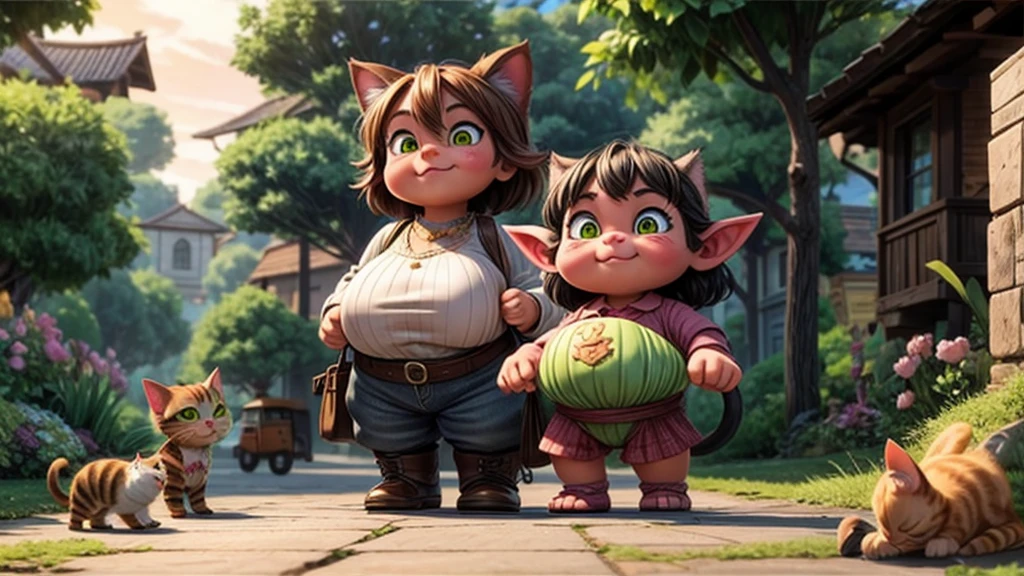 huge pussy、A goblin cat、Surprise the villagers