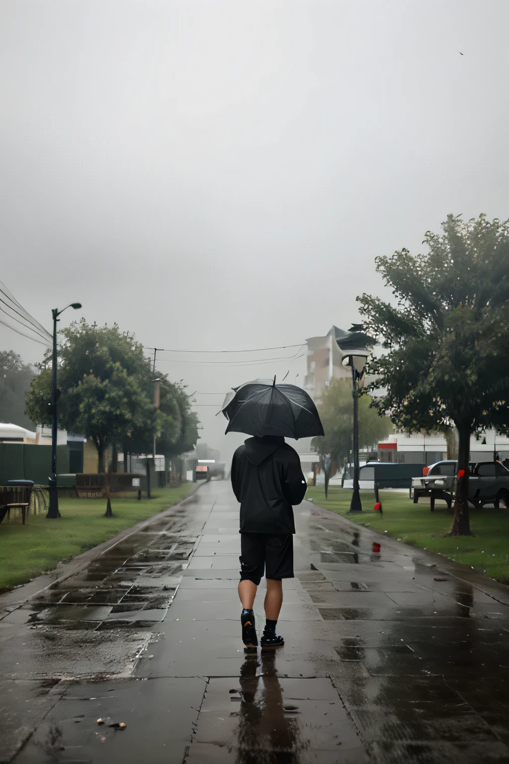rainy day scene in wods