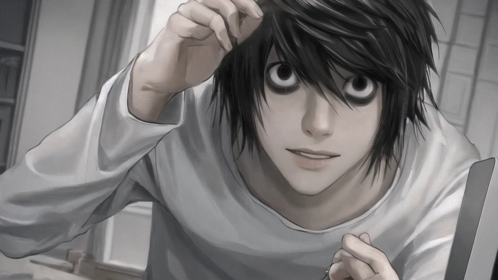 1 boy, man, perfect anatomy, mesmerizing black eyes, 8k resolution, (one person), (realism: 1.2), (masterpiece: 1.2), (cowboy frame: 1.2), dark romantic lighting, (high detail: 1.2), (detailed face: 1.2), (gradients), bright detailed eyes, (natural light: 1.2), solo, indoors, perfect lighting, perfect facial features, perfect angle, perfectly drawn eyes, man, smile, skinny, holds the phone in his hand, serious expression