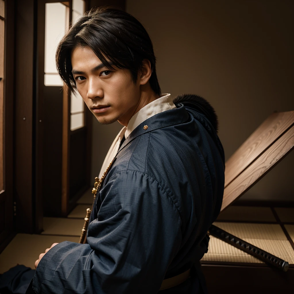 A young gentleman hero samurai from japan