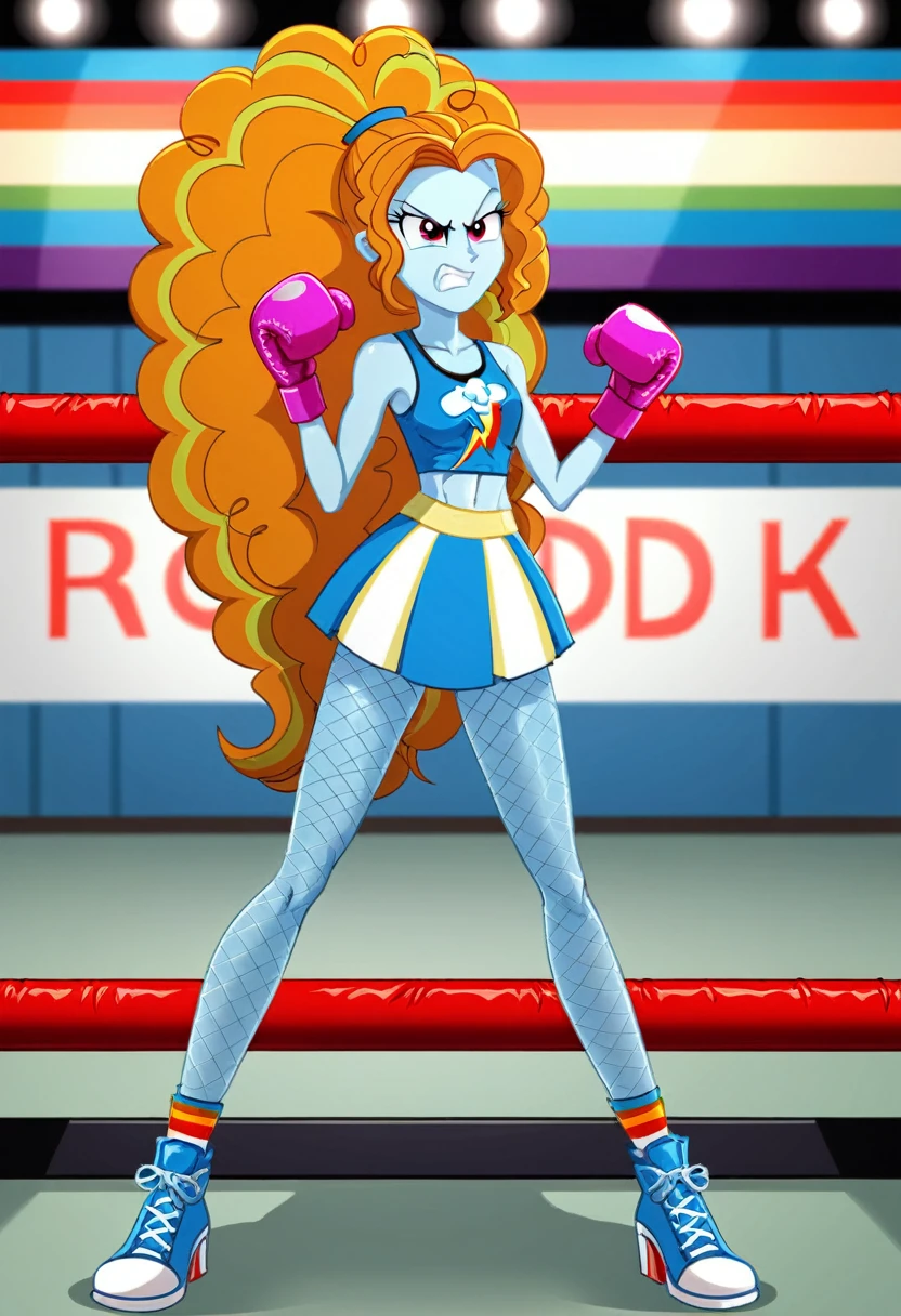 Eqg angry rainbow dash  at a school in  in fishnet tights  boxing adagio 