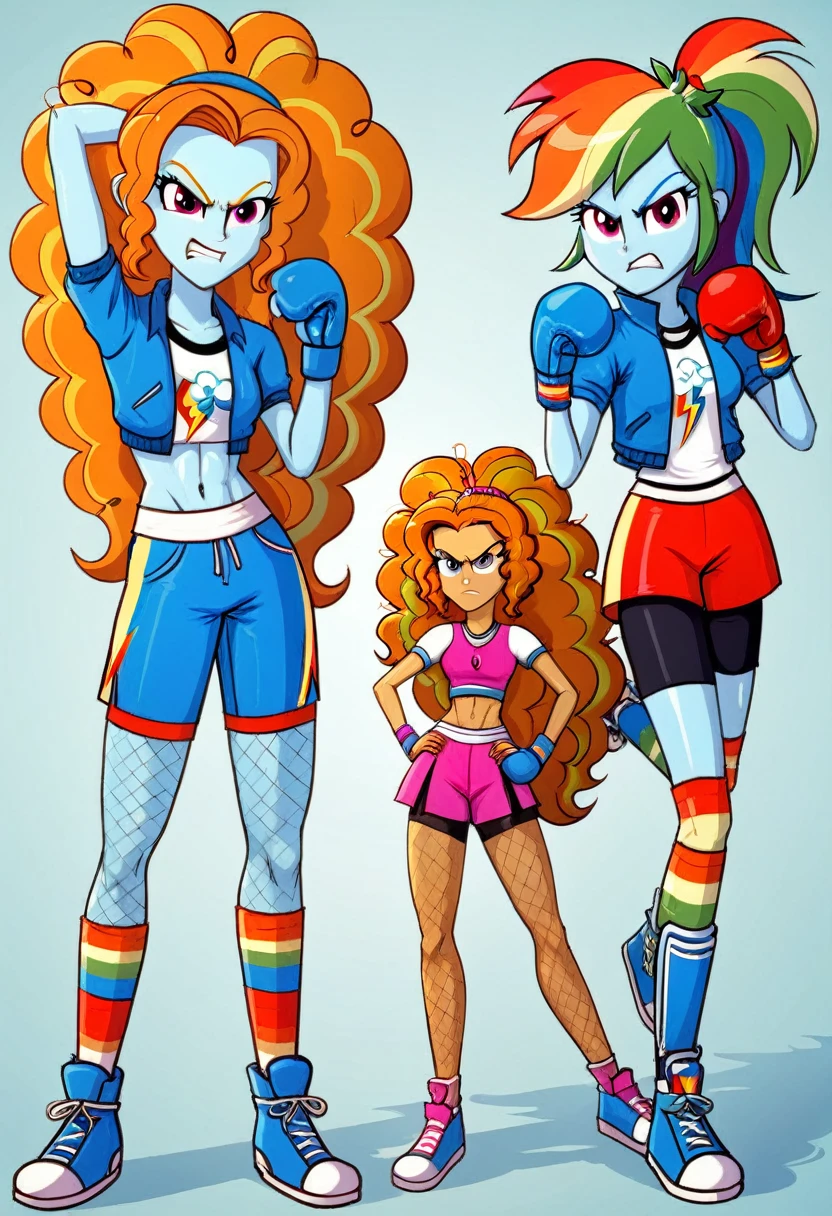 Eqg angry rainbow dash at a school in in fishnet tights boxing adagio