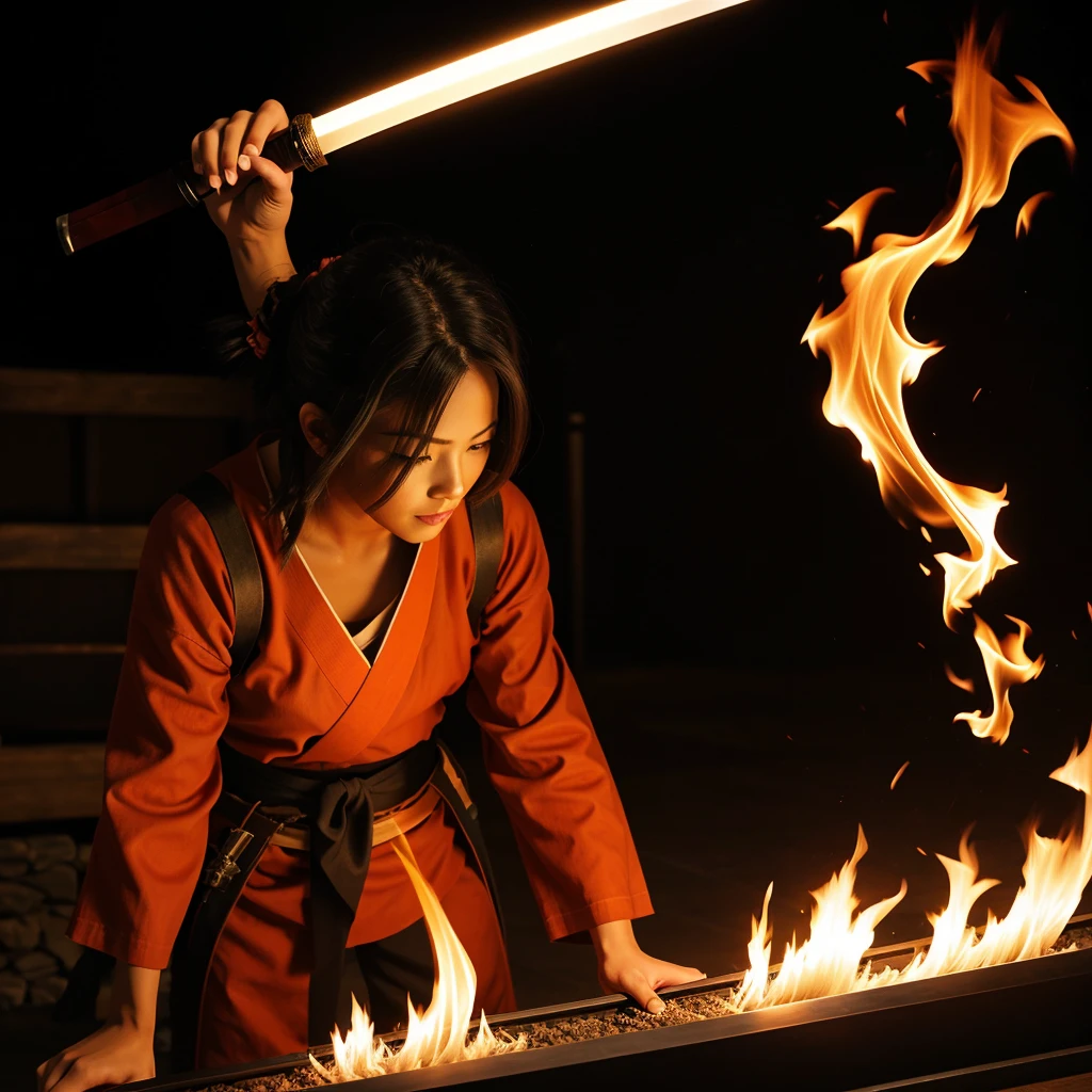 Create a flame able katana