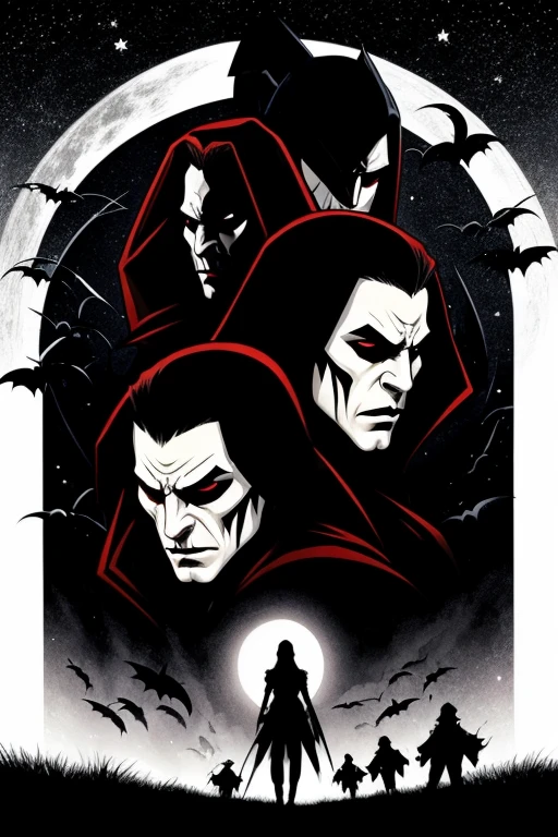 White vampires in the dark night