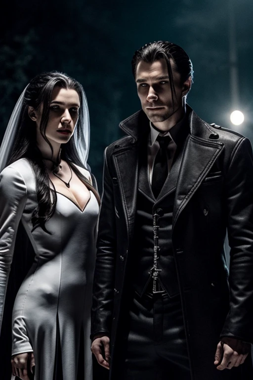 White vampires in the dark night