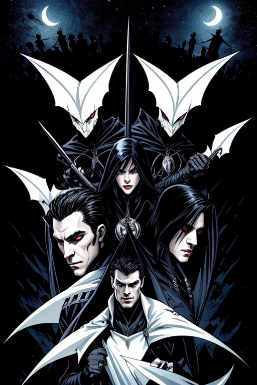 White vampires in the dark night