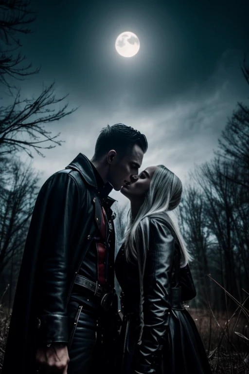 White vampires in the dark night 