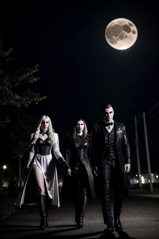 White vampires in the dark night 