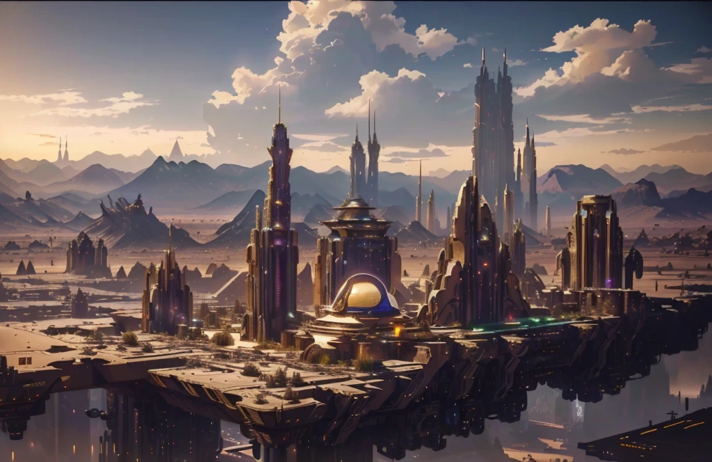 futuristic city in the middle of a desert with mountains in the background, big and structured valhalla city, ancient sci - fi city, huge futuristic temple city, anime concept hdr anime macmanus, epic 8 k hd anime shot, in front of a fantasy city, intricate ornate anime cgi style, in fantasy sci - fi city, fantasy capital city, ancient steampunk city,futuristic city in the middle of a desert with mountains in the background, big and structured valhalla city, ancient sci - fi city, huge futuristic temple city, anime concept hdr anime macmanus, epic 8 k hd anime shot, in front of a fantasy city, intricate ornate anime cgi style, in fantasy sci - fi city, fantasy capital city, ancient steampunk city