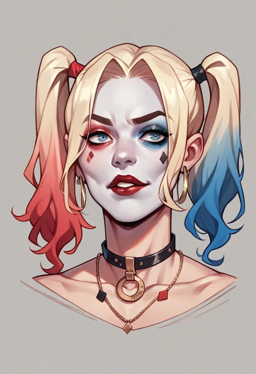 Harley quinn holding batmans head