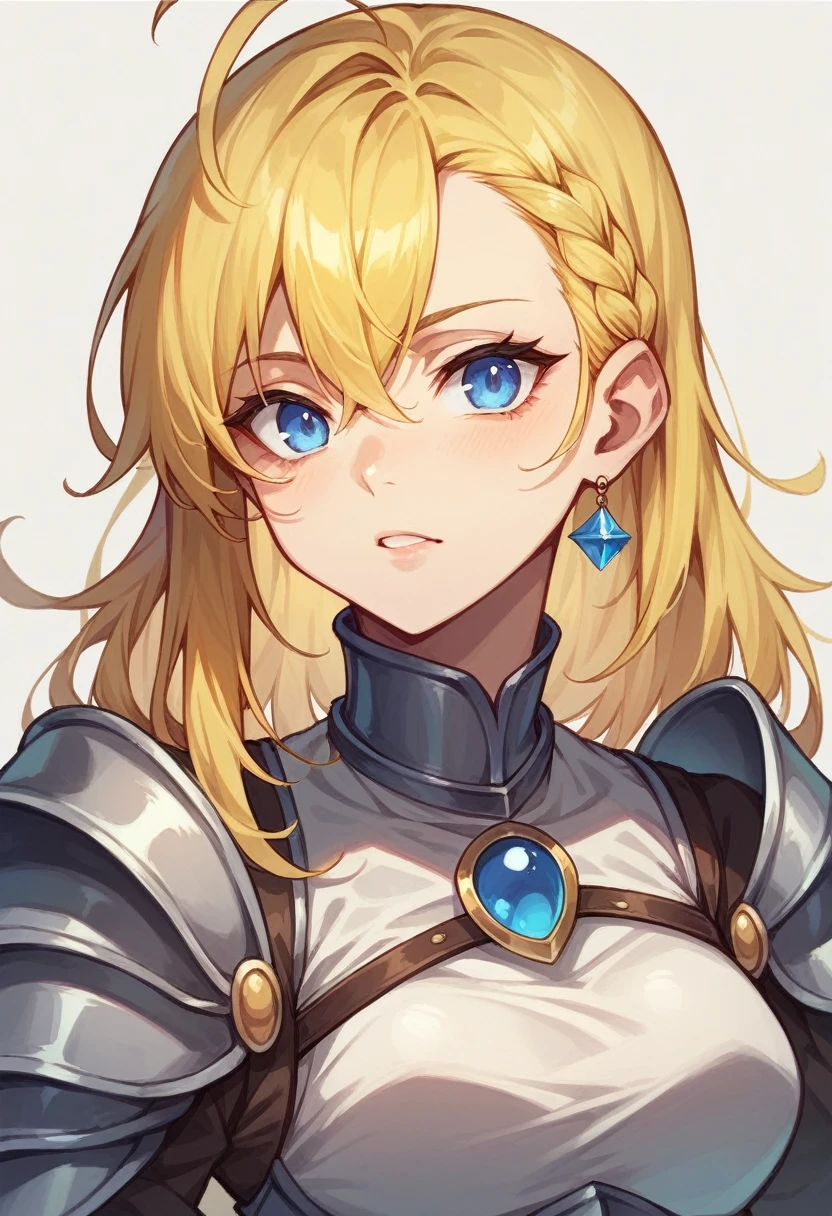 Female knight Yellow hair Blue eyes