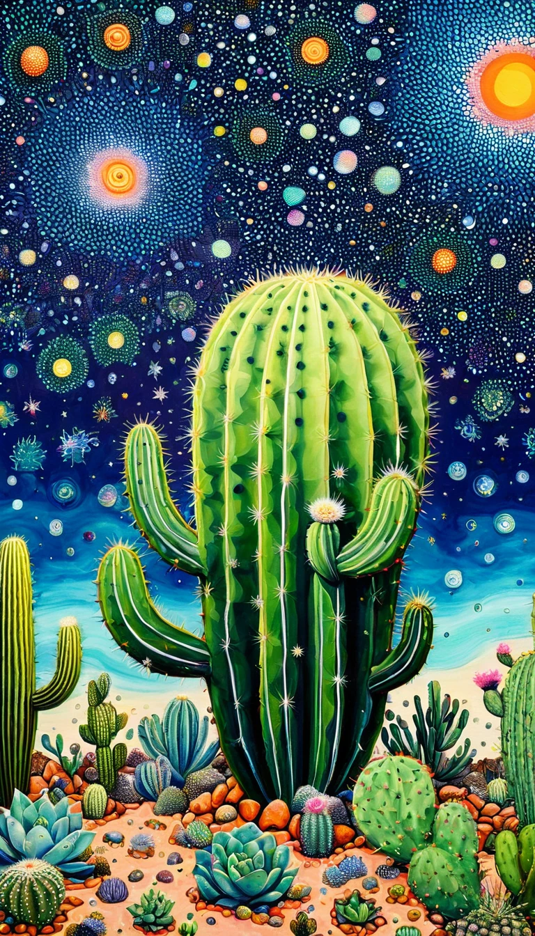 plantar、Marine life、Ojo、Starry sky,An abstract painting in the joint,Describing the inner world of autistic people,cactus、Sense of space,blank space,Pointillism method,psychedelic art,interesting:1.5。Trypophobia