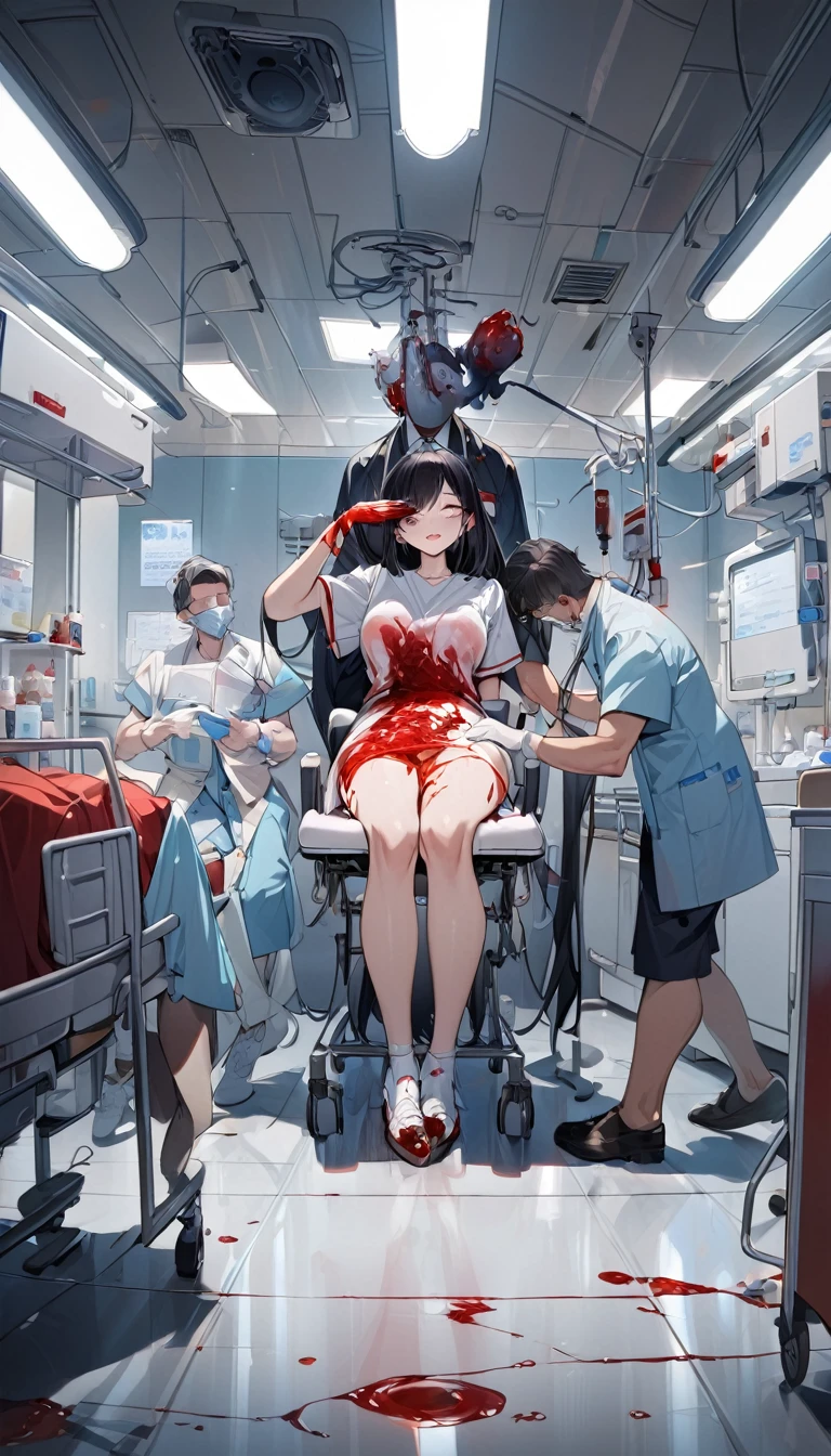 hapiness,Donate blood,hospital,Surreal,masterpiece,best quality,doctor
