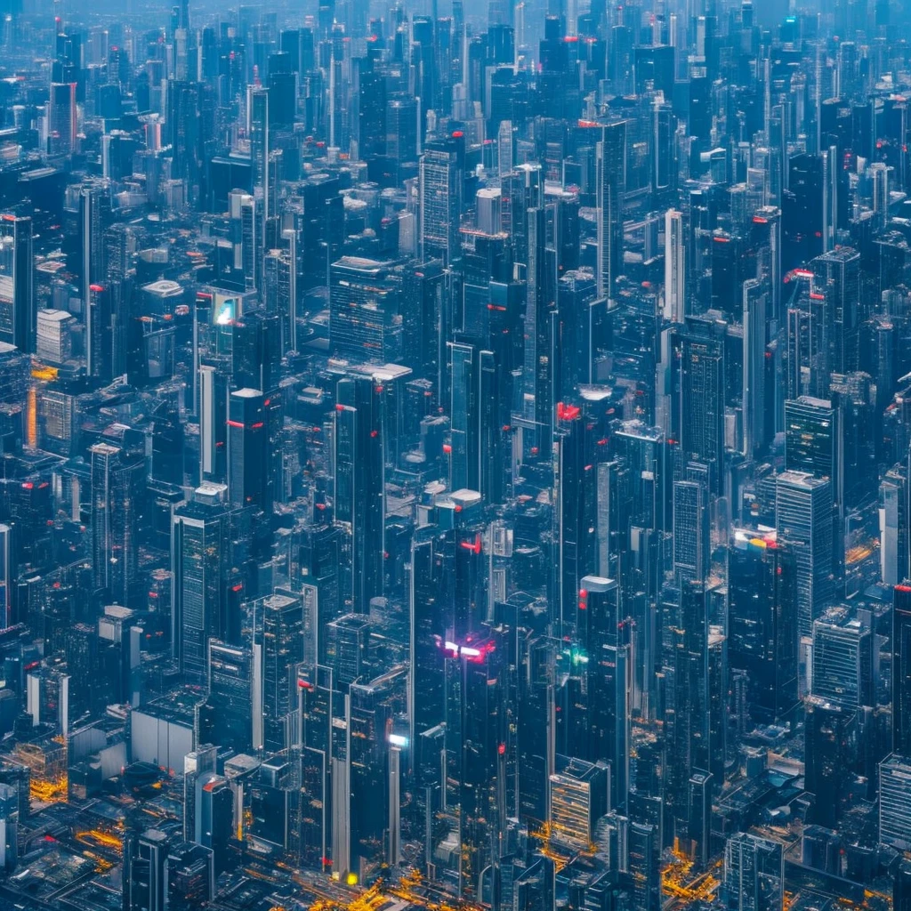 A building that evokes the world of Gundam,Buildings,Futuristic cityscape,Bird's-eye view,