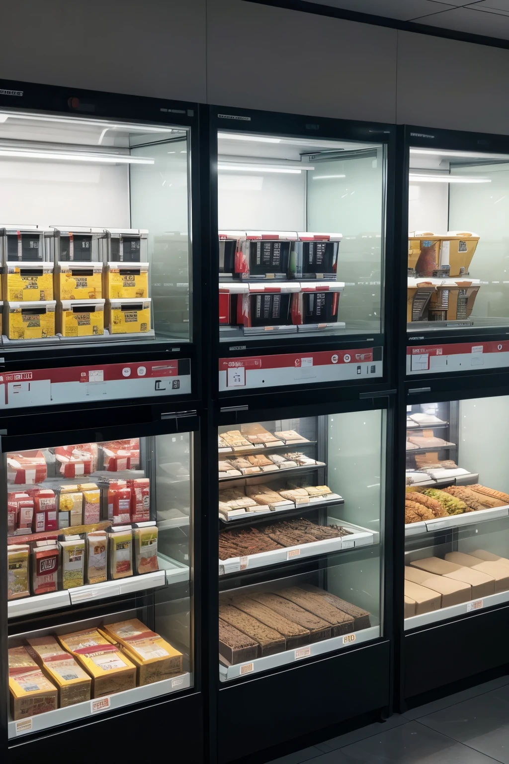 An image of an automated store with screens that sells Tea 