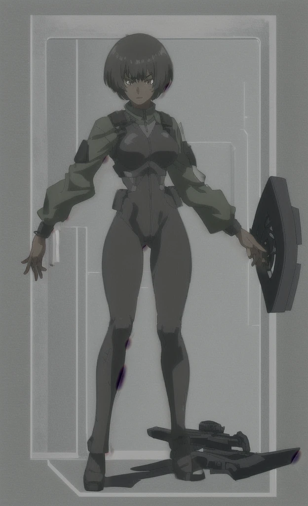 , (1girl, split-color hair short hair triple bun, blind eyes, , thinking) (digital) (in detailed canal, (cybernetic )) , best quality, <lora:boldline:0.2>  <lora:hairdetailer:0.2> mgs1, <lora:mgs11>