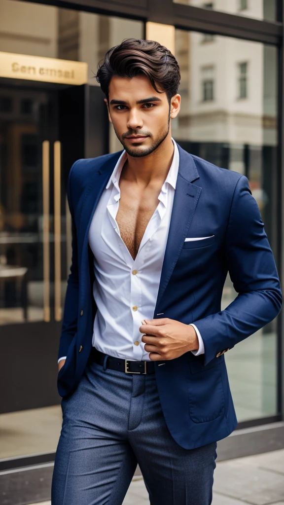 ((a handsome man, male model modern clothing, full-length portrait: 1.5)), (best quality, 4k, 8k, high resolution, masterpiece: 1.2), ultra detailed, (realistic, photorealistic, photorealistic : 1.37), HDR, UHD, studio lighting, ultra-fine painting, sharp focus, physically based rendering, extreme detailed description, professional, vivid colors, bokeh, dramatic lighting, cinematic compositing