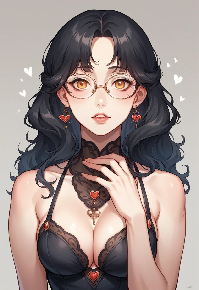 <lora:GENSHI-06:0.71>, pastel colors, muted colors, handdrawn watercolor illustration, GENSHISTYLE, (red:1.4), 1girl, solo, looking at viewer, small breasts, blush, mole under mouth, smile, jewelry, earrings, simple background, <lora:DETAIL_SLIDER_BY_STABLE_YOGI:0.64>, glasses, <lora:poodlepunk:0.33>