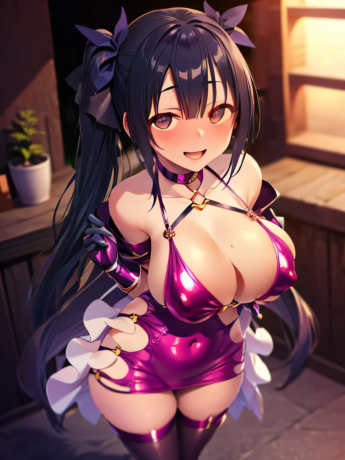 Black Hair,Black clothes,From the next shooting time,Short Mini Dress,Hair Cover your eyes,(Large Breasts),比基尼,Shy,Exceed,Thick Legs,Fascinating three-dimensional,Fascinating three-dimensional,masterpiece, best quality,Wedding dress,Extremely detailed, (Side Ponytail:1.3)、shining, Luminescence, purple、In the toilet、Bathroom、Ray Tracing, HDR, Depth of Field, (Perfect face, Delicate face, Exquisite eyes,Perfect hands),(Comfort :1.2),8k,HD,hyper realistic face,Ray Tracing,Perfect lighting,best quality, Extremely detailed, shining eyes, (Looking at the audience,open mouthSmile:1.1), ((1 girl)),Forrina,Long hair,((Gradient hair)),Colored eyes, Gradient eyes, (Luminescence Eyes:1.5), mascara, (Fashion Makeup), open mouth,blush,((Ultra detailed background)), posture, ((8k wallpaper)),((masterpiece、best quality、Very detailed)、((A girl))、((Purple Hair、Very long hair、Cover your eyes))、Pink Eyes、Smile、((There are many piercings))、((Large Breasts))、Shooting from above、((best quality)), ((masterpiece)), (detailed), (character focus、Breast Focus,whole body), Anime 2D Rendering, Realistic young anime women, Five fingers, Perfect face, Beautiful details, Beautiful Body, Beautiful breasts, Beautiful thighs, (Huge breasts)、Beautiful Feet, (Fair and beautiful skin), baby face、A girl, ((Grin))、She turned her face and body toward the audience,Beautiful face and charming smile,eternal,Hair Cover your eyes,(Large Breasts),Wedding dress,Shy,Exceed,Thick Legs,Fascinating three-dimensional,Fascinating three-dimensional,Fascinating three-dimensional,Magical girl,Black shining,night,dancer , skirt,Empty eyes, Half closed eyes, Smile, No students, Crazy Smile, open mouth, 1 girl, , Married woman, (Dark Magical Girl), Dark theme, Dark Man