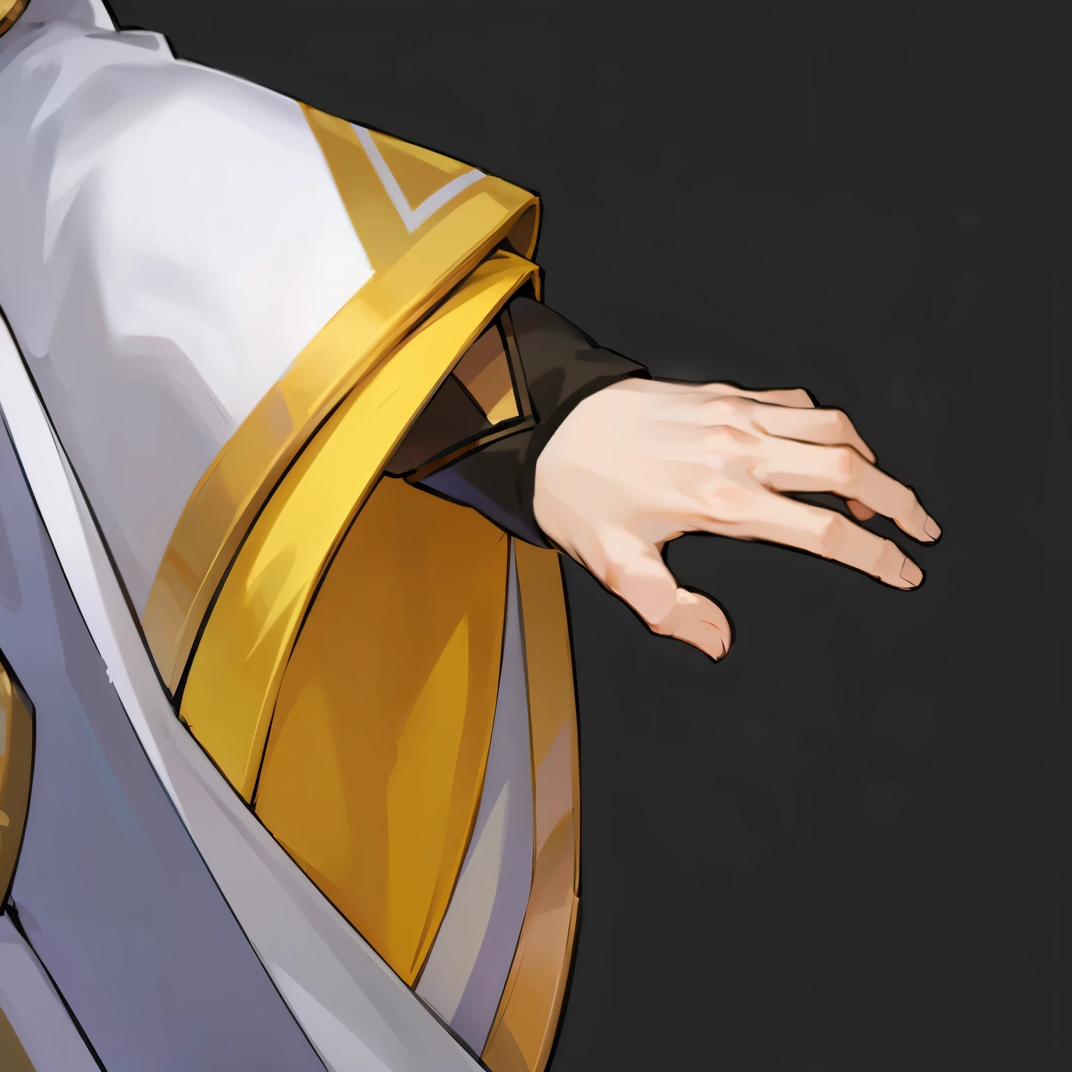 White sleeves、Full details，Fine folds，Correct hand structure