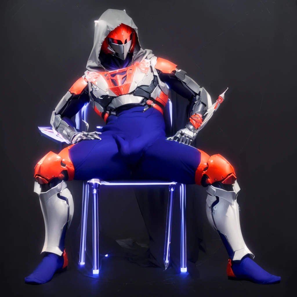 (masterpiece), hyper realistic, 64k, (((anatomically correct penis))), twink, femboy, (((majestic penis))), (((penis shaft connected to groin))), (((manspreading))), (armor), penis, ((helmet)), faceless, nsfw, male, skin tight suit, gay, sexy, male, submissive, submissive pose, (((humanoid robot))), (((looks human))), (((throbbing erection))), (((penis focus))), (((girthy penis))), (((visibly large testicles))), (((spandex suit))), barazoku, (((bara))), confident, (((lengthy penis))), (((pristine penis tip))), (((perfect penis))), penis, (((beautiful penis))), (((underside of penis visible))), (((craving sex))), (((sitting on chair))), (((penis blocks shoulder))), (((masturbation))), (((moments before orgasm))), ((wearing hooded cloak)), (((penis in suit))), feet, (((neck))), nurinaki, 