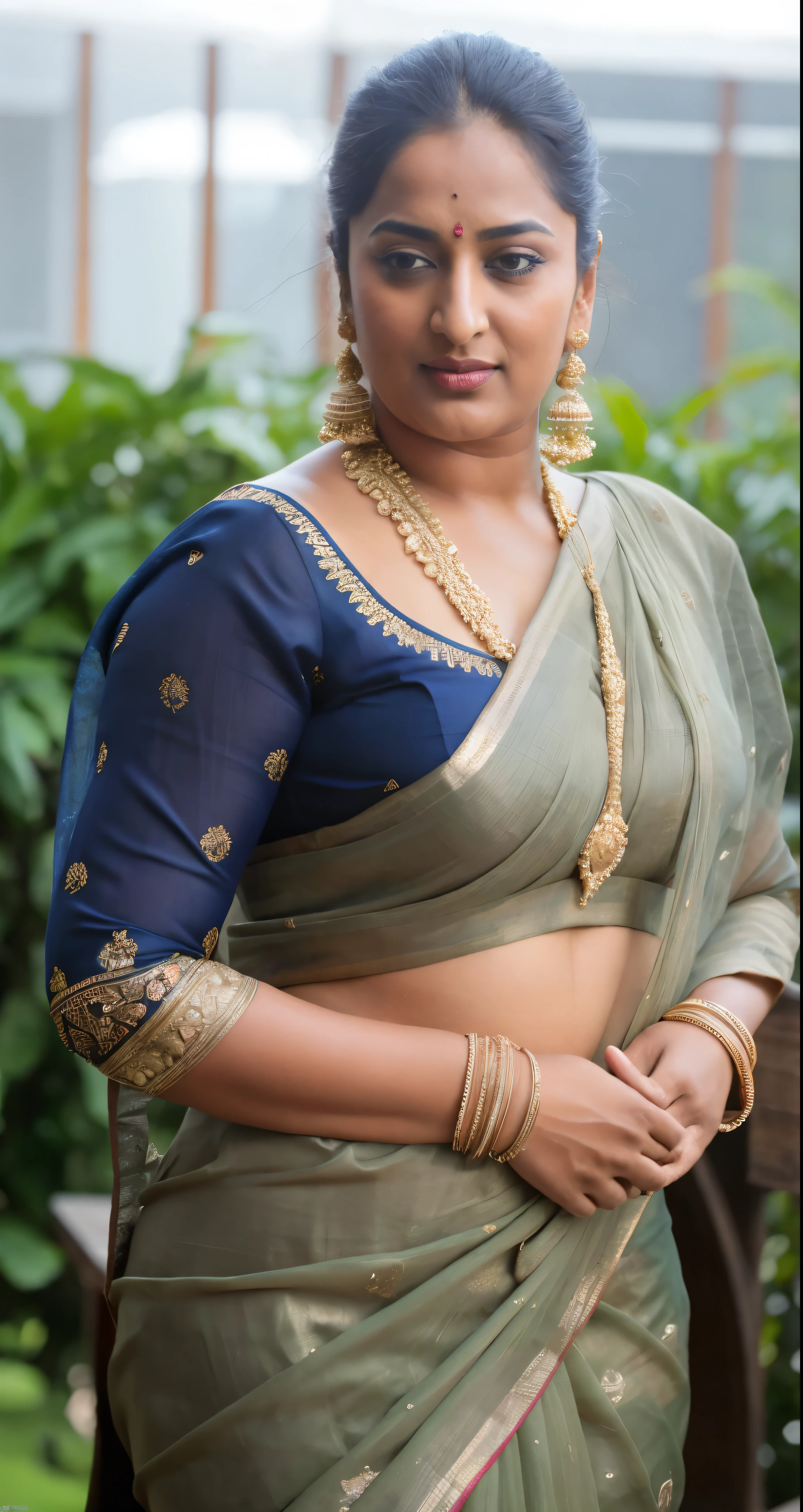 Foto RAW, photorealistic, photography, full body shot, 60 years old Woman, mascara, eye kajal, juicy figure, master shot, perfect eyes, goddess like beauty, pierced eyes, perfect thick chubby mallu Desi aunty bhabhi, Wearing a Stanapatta, a chest-band.Saree model, model Photography, Indian saree shoot, Indian traditional wear advertising photography, traditional wear brand shoot, face of Indian actress Sonakshi Sinha, masterpiece, realistic, realism, incredible details,  pleasure, photorealism, detailed skin, skin pores, high contrast, photorealistic Artstation 8k HD digital art trend of high definition and detailed realistic skin texture, ultra detail, realistic skin texture, armature, best quality, ultra high definition, (photorealistic:1.4),, high resolution, detail, raw photo, sweat, Re sharp, by Lee Jefferies Nikon D850 Film Stock Photo 4 Kodak Portra 400 Camera F1.6 Lens Rich Color Ultra Real Realistic Realistic Textures Dramatic Lighting Unreal Engine Trending at Art Station Cinestill 800,(pele altamente detalhada: 1.2), 8k UHD, DSLR, soft-lighting, alta qualidade, grain of film, Fujifilm XT3,she didn't like to wear blouse or bra, she is happy to wear only saree, she hates blouse or bra, highly detailed hairy armpits, hyper realistic skin, skin pores, sweat, veins, stubble armpits, erotic temptation, appealing figure, appealing body language, fleshy arms, horny desi indian mommy, she wants to dominate young boys by showing her tempting figure, irresistibly hot, armpits hair clearly visible, freckles 0.2, stretchmarks 0.2, outstanding details, professional level photography, true mature skin texture of a middle aged Indian aunty, 