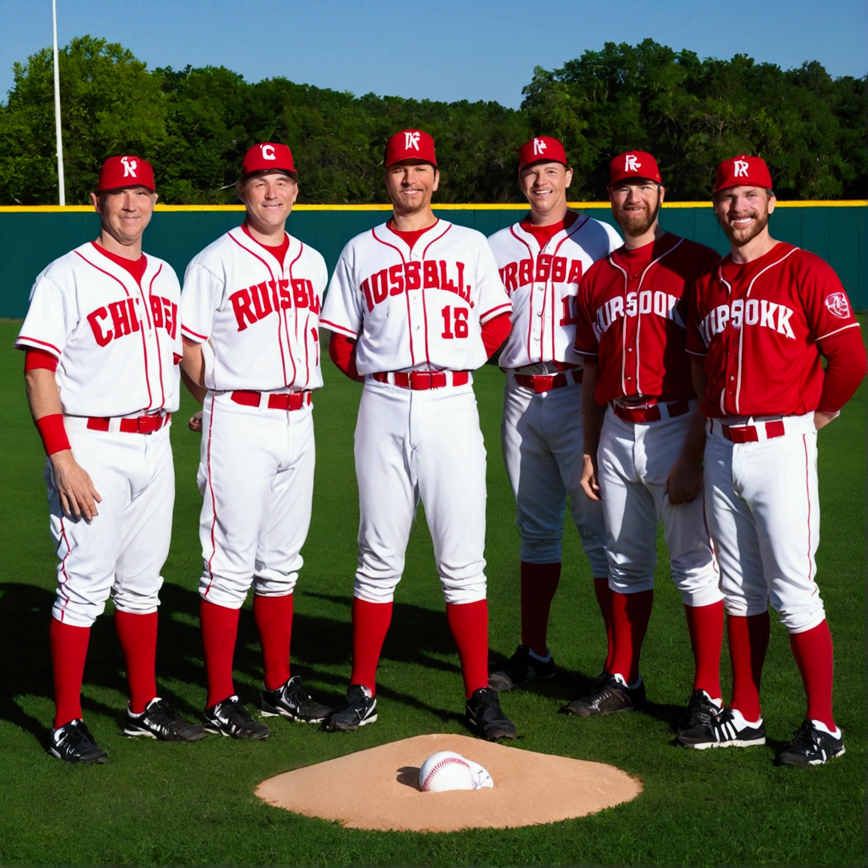 One person、Alafed baseball player in red and white uniform poses for photo, Chuck Clayton portrait, Greg Lutkoski, Jason Engle, Greg Rutkowski, Jonathan Winterhart, dave carson, Corey Loft Ice, Greg Rutkowski」, Greg Rutowski, Clay Wilson, Greg Lukowski, Greg Rutkouki, Greg Rutkowski, Matt Murphy