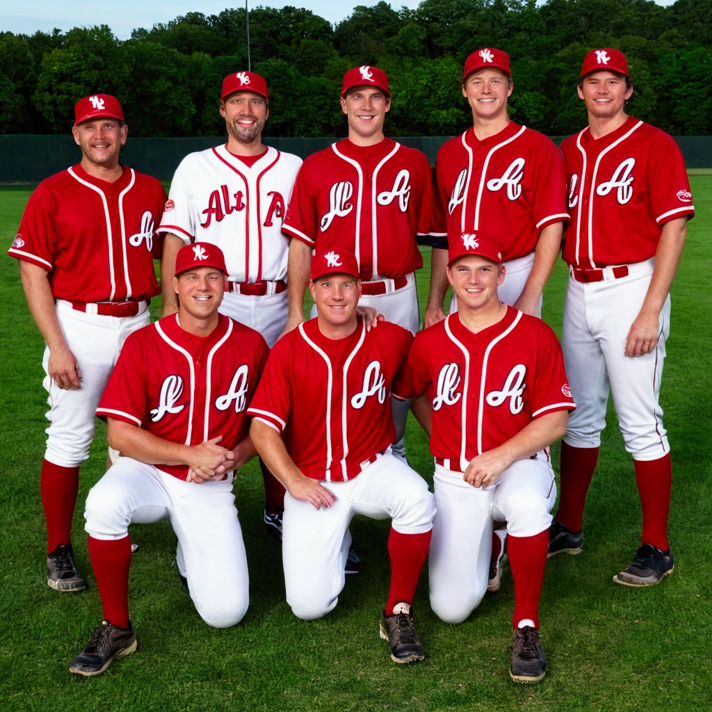One person、Alafed baseball player in red and white uniform poses for photo, Chuck Clayton portrait, Greg Lutkoski, Jason Engle, Greg Rutkowski, Jonathan Winterhart, dave carson, Corey Loft Ice, Greg Rutkowski」, Greg Rutowski, Clay Wilson, Greg Lukowski, Greg Rutkouki, Greg Rutkowski, Matt Murphy