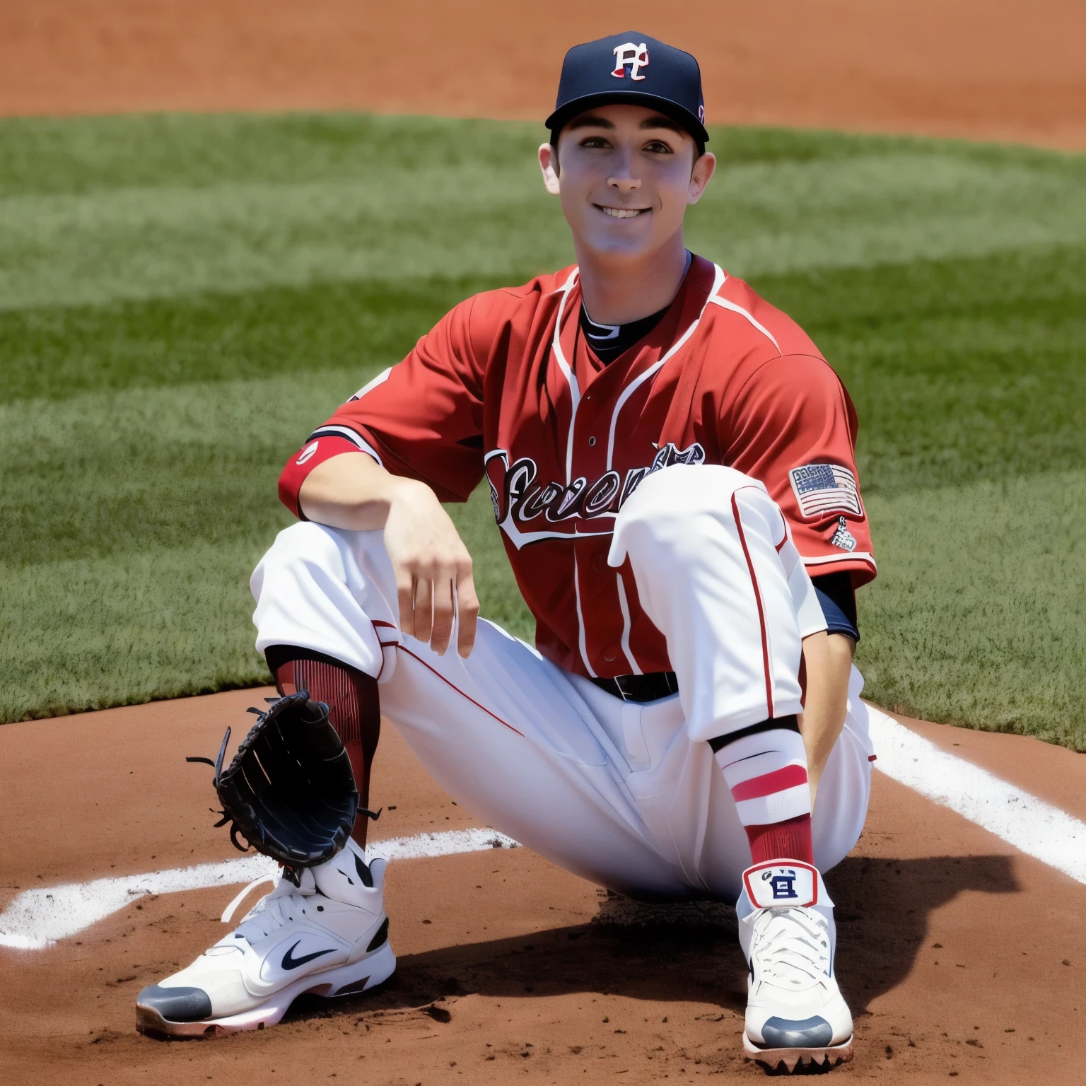 One person、Alafed baseball player in red and white uniform poses for photo, Chuck Clayton portrait, Greg Lutkoski, Jason Engle, Greg Rutkowski, Jonathan Winterhart, dave carson, Corey Loft Ice, Greg Rutkowski」, Greg Rutowski, Clay Wilson, Greg Lukowski, Greg Rutkouki, Greg Rutkowski, Matt Murphy